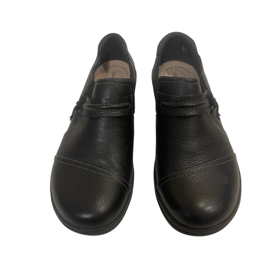Women’s CLARKS Cheyn Madi Black Leather Slip On Shoes Loafers - Picture 2 of 5